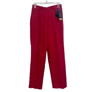 Lauren Ralph Lauren Petite Red Linen Blend Pants Sz 8P Madison Avenue Luxury NWT